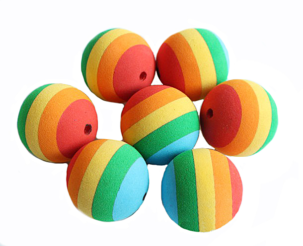 Colorful Pet Dog Toy Customize Rainbow Play Balls Golf  Soft Eva Foam Practice pet ball toys