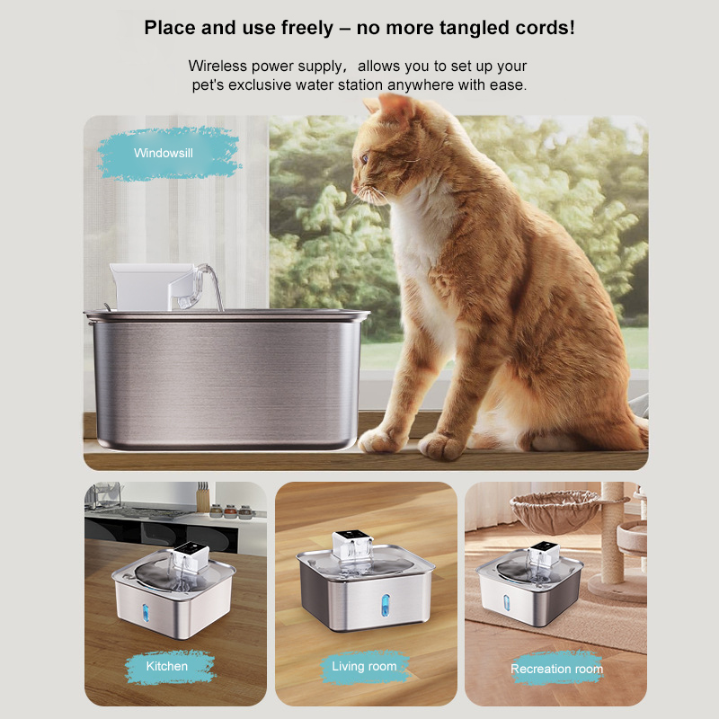 Worried your cat isn’t drinking enough water? Try this wireless smart water fountain!