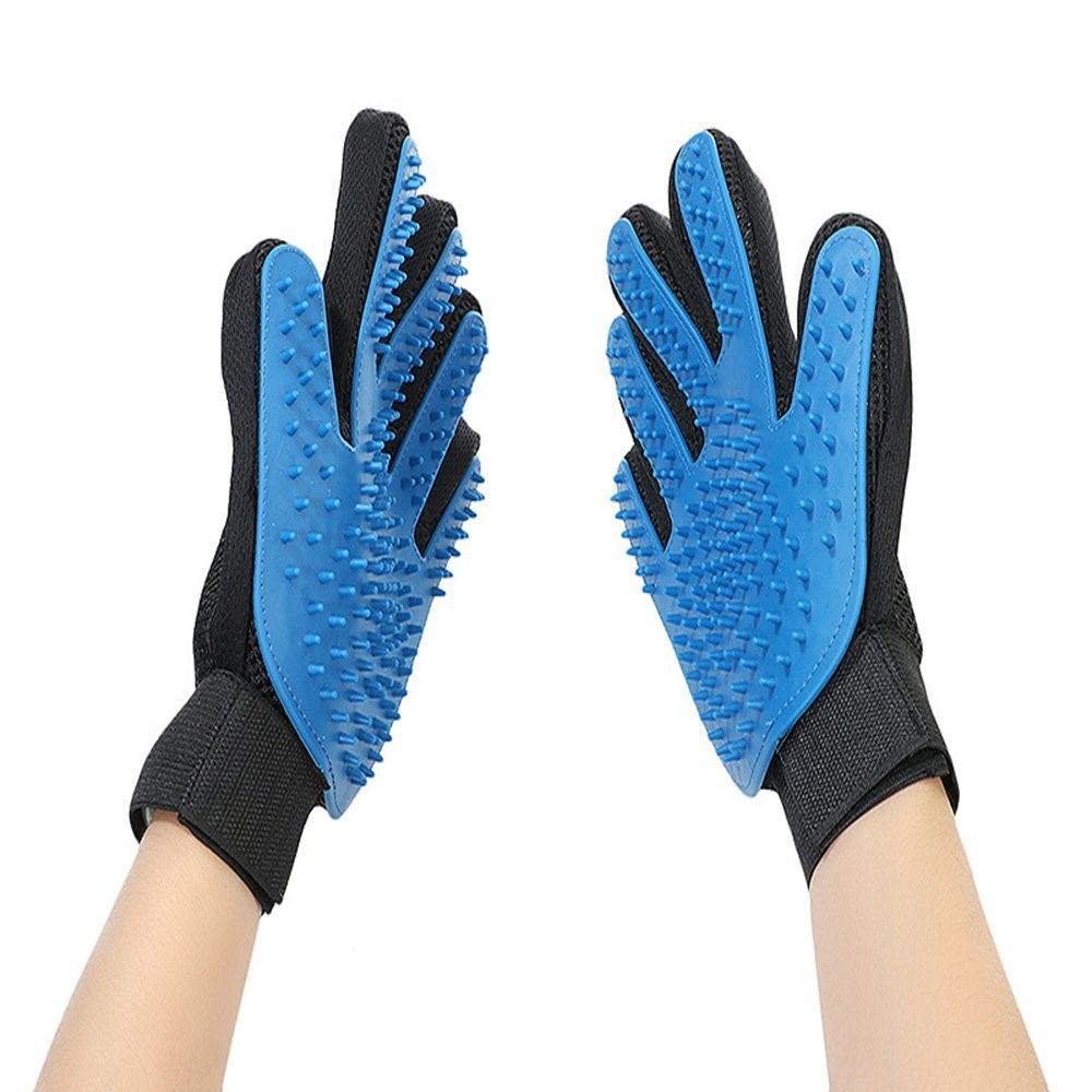 Gentle Deshedding Brush Glove Efficient Pet Hair Remover Pet Grooming Glove