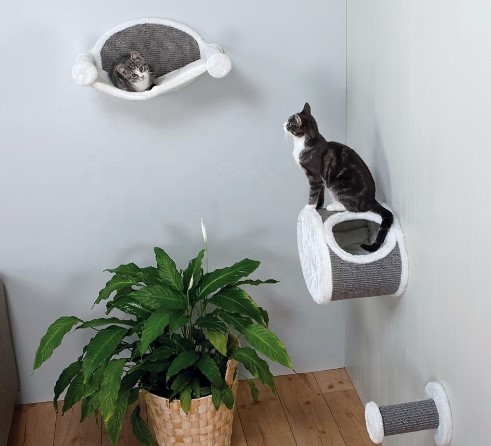 Hot Sale Modern Luxury 4 pcs Cat Climbing Tree Wall Shelf Mounted Cat Climbing Frame Cat Wall House