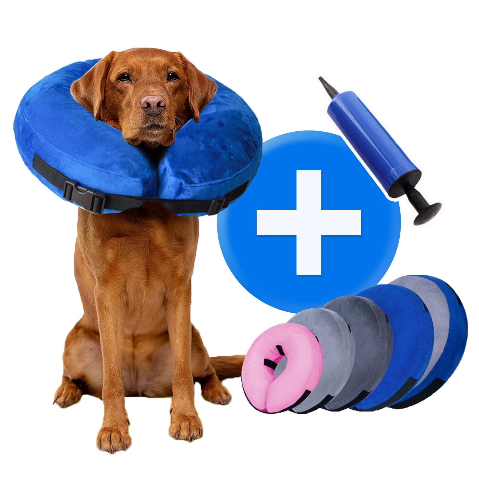 Customized Inflatable Pet donut collar soft dog cone alternative after surgery dog cones for small medium large dogs