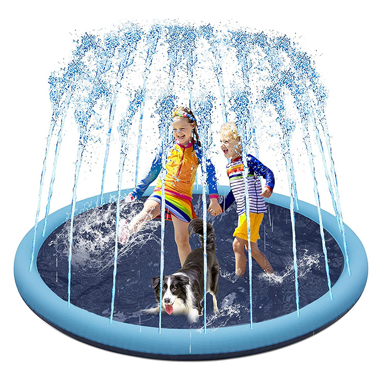 New design OEM splash foldable pet bath with splash sprinkler kiddie pool
