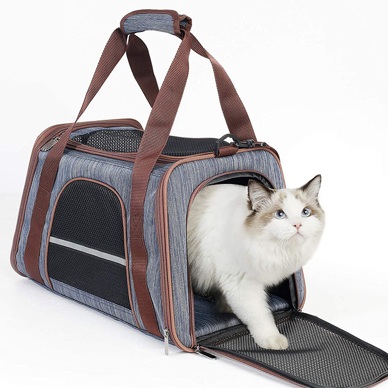 Dogs Puppy Comfort Portable Foldable Pet Bag Pet Travel Carrier Cat Carrier Soft-Sided Airline Approved Pet Carrier Bag for Cats