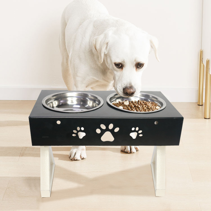 New Arrival 3 Height Adjustable Raised Pet Feeder Water Bowl Rustproof Stainless Steel Dog Food Bowl With 2 Bowls