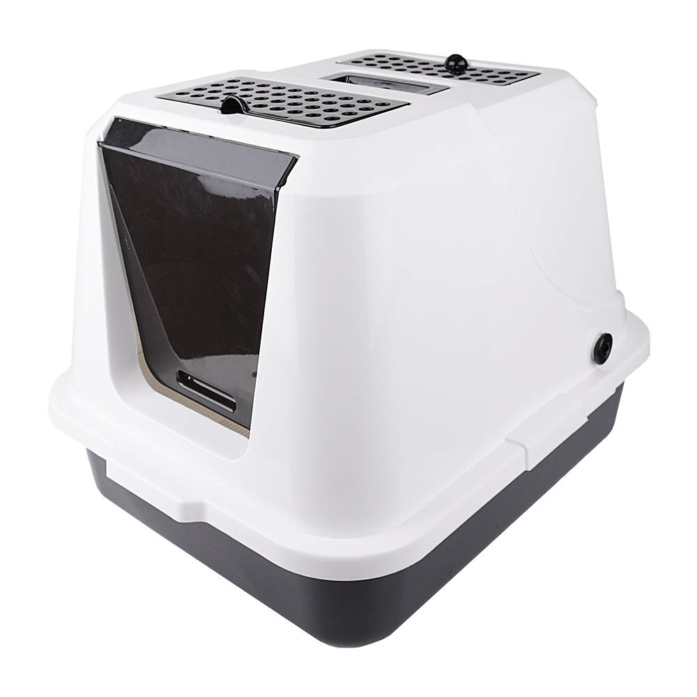 Hooded Flip Top Litter Box Multifunctional Odor Control Cat Litter Box