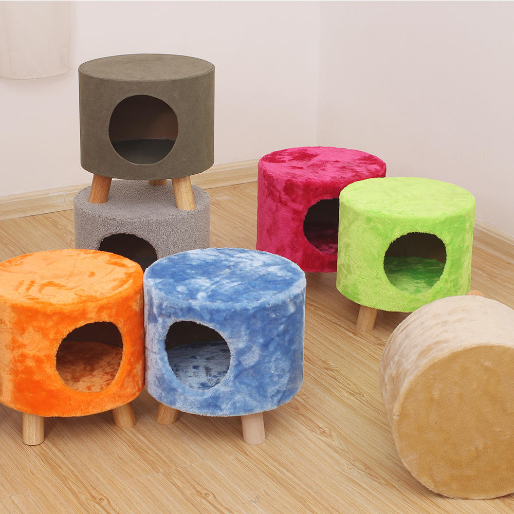 2 in 1 Good Quality Indoor Cheap Cat Bed House Modern Stool Pet Cat House