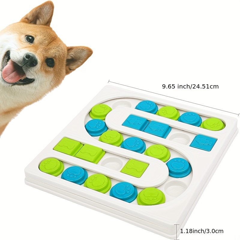 Newest Custom Logo Eco-Friendly Indoor Outdoor Puppy Square Puzzle Slow Food Bowl Plastic Pet Training Toy
