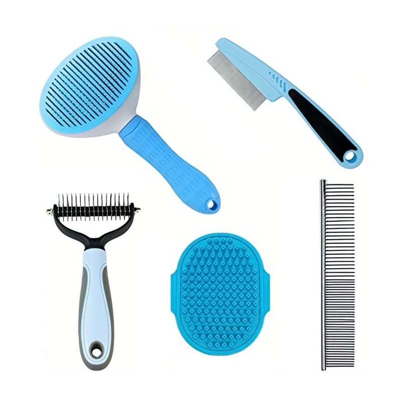 New Hot Selling Upgrade Removable Multifunctional Pet Cleaning Accessories 5-In-1 Dog Grooming Kit