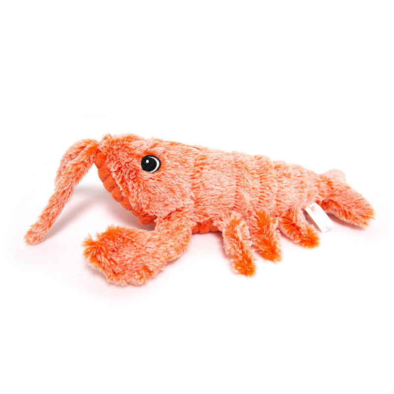 Cats USB Rechargeable Electronic Moving shrimp Pet Chew Toy Funny Electric Moving Plush Lobster