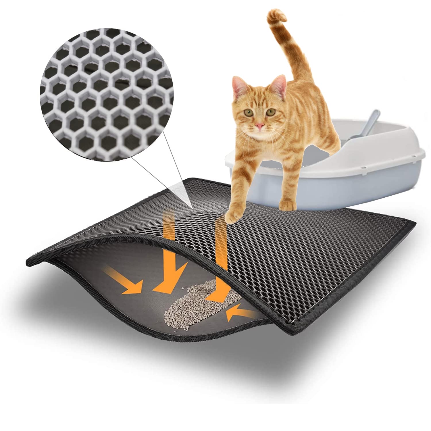 Double Layer Multiple color Cat Litter Trapper Mat Large Waterproof Cat stepping Litter Mat