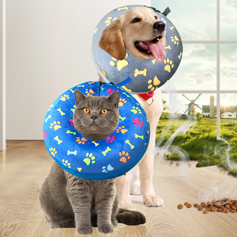 Dog Cone Protective Inflatable Collar for Dogs and Cats Soft Pet Recovery Collar Does Not Block Vision E-Collar