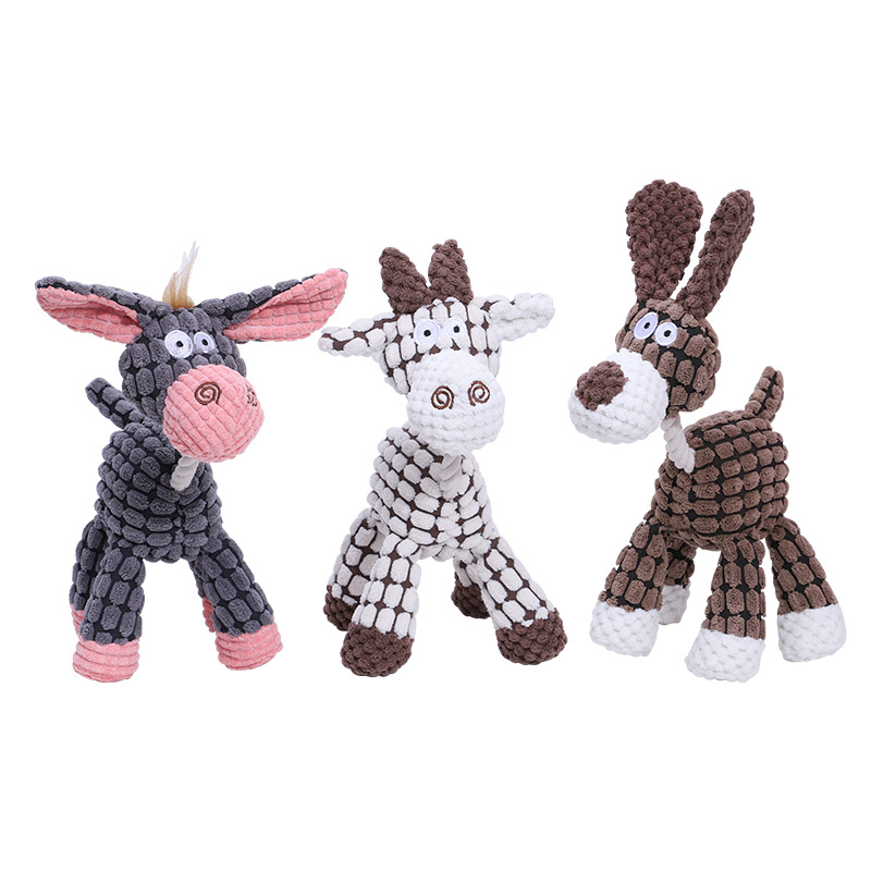 Custom cuddly soft gray cartoon stuffed animal donkey plush toy