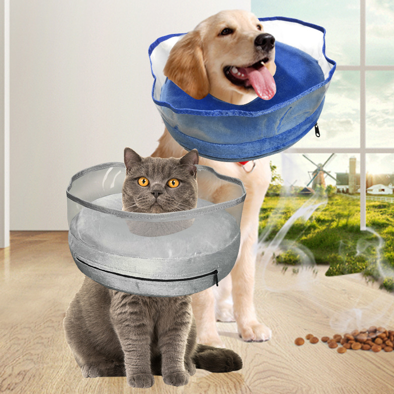 PVC Dog Cone Adjustable Pet Cat Dog Neck Collar Elizabeth Guard Circle Puppy Guard Cone Anti-Lick Protective Wound