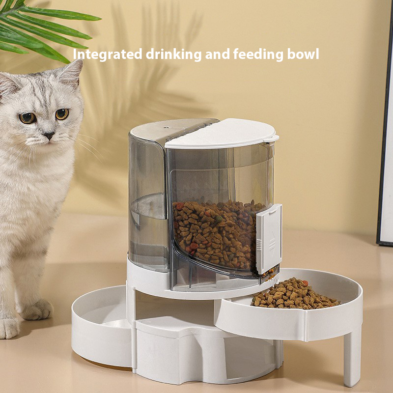 Newest ABS Plastic Large Capacity wet and dry separation translucent double layer automatic Smart Pet Feeder