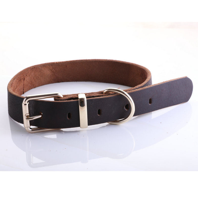 Fashion CowHide Dog Collar Real Hard Genuine Leather Collar Neck Buckle For Small Medium Large Dogs