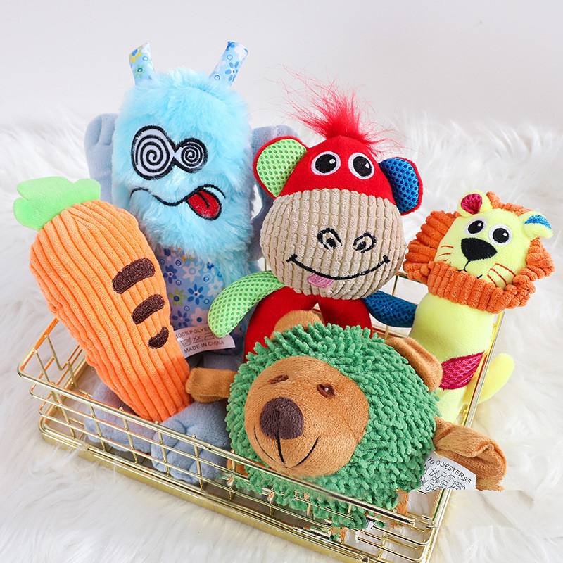 New Design Custom Logo Cartoon Animal Eco Friendly Relief Stress Mixed Stuffed Animal Pet Plush Interactive Toys