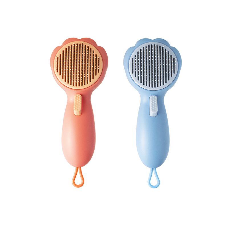 Hot Selling Custom Logo Luxury Reusable self cleaning ABS plastic Portable Pet Hair Brush Comb
