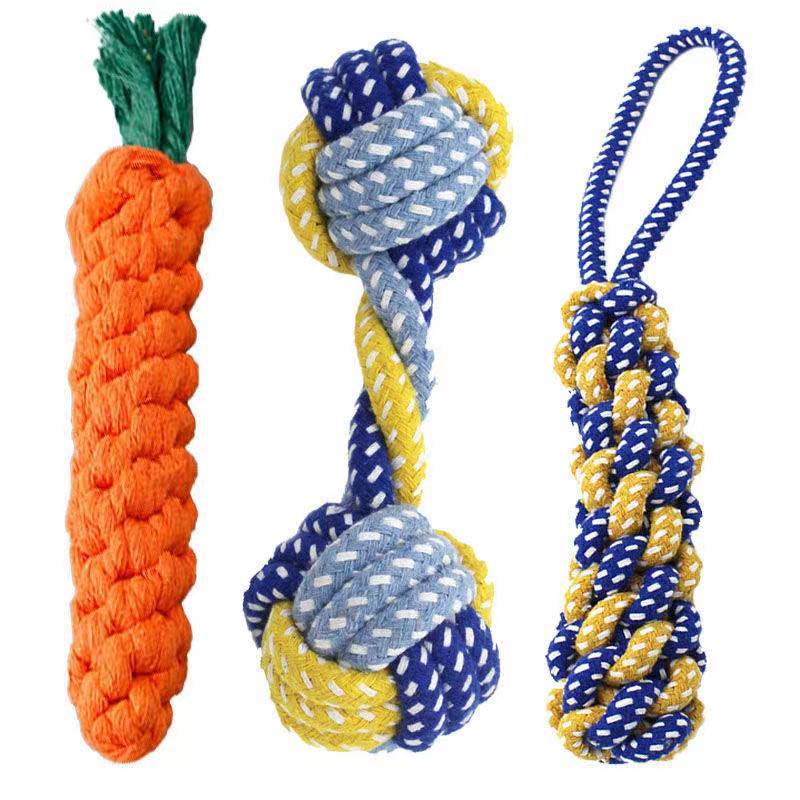 New Design High Quality Bite Resistant Pet Interactive Handmade Dog Cotton Rope Toys For Pets