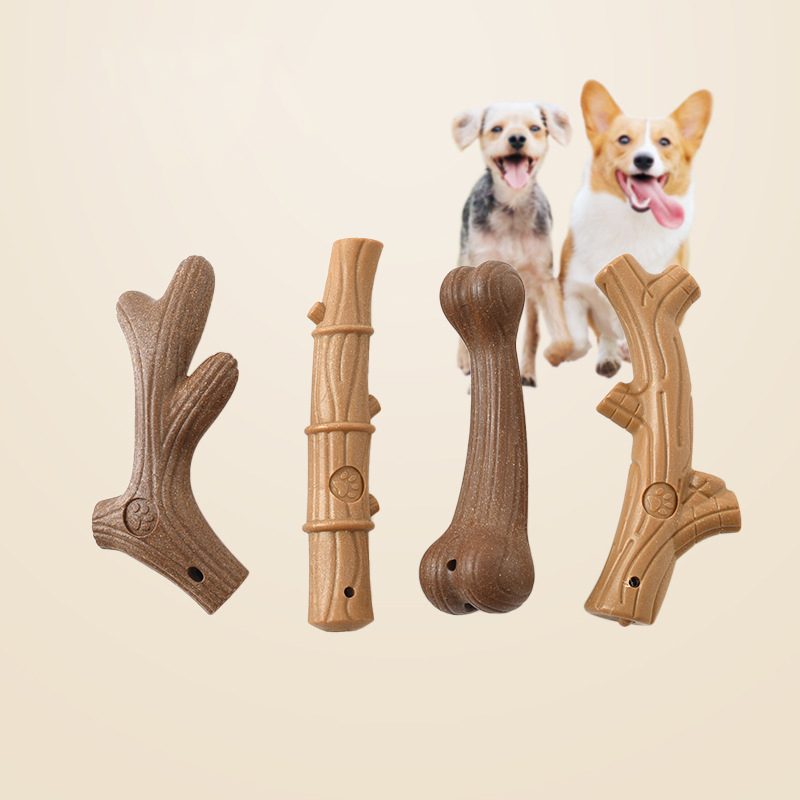 Wholesale Custom Interactive Dental Cleaning Durable Non-Toxic Bite Resistance Wood Pet Dog Chew Toy