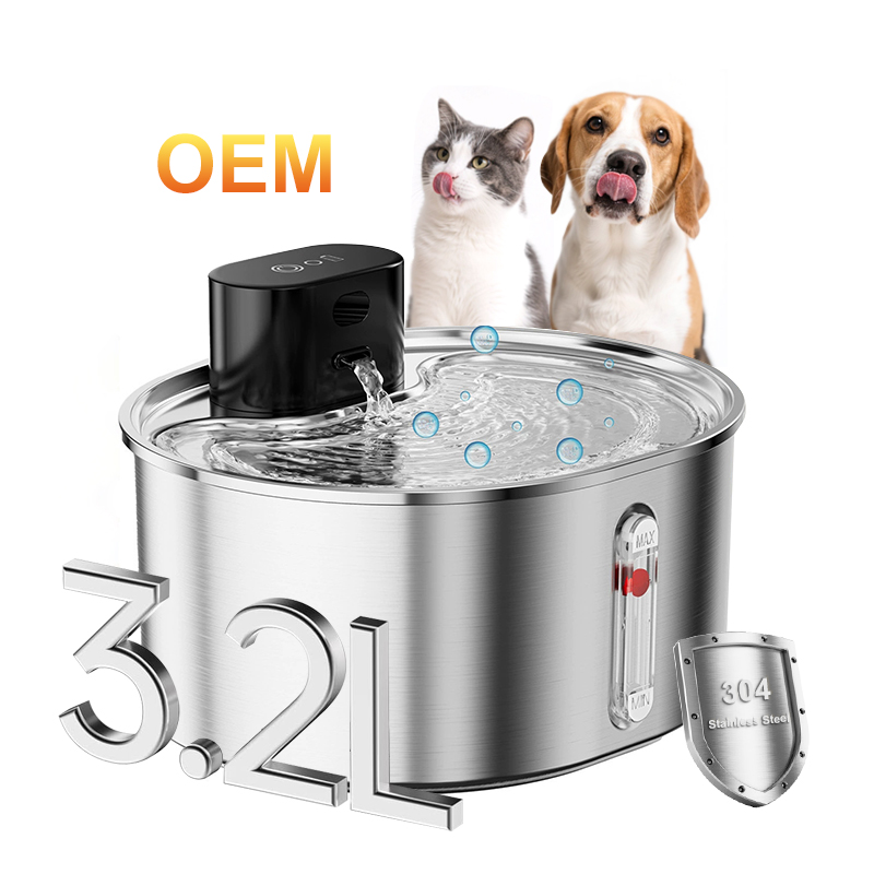 Hot Sale Stainless Steel Automatic Cat Fountain Water Dispenser 3.2L Ultra Quiet Smart Pet Water Fountain with Motion Sensor